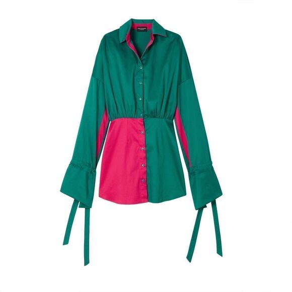 Ciara Chyanne Barbados Color Block Mini Wrap Dress XL Oversized Shirt Dress - Picture 2 of 3